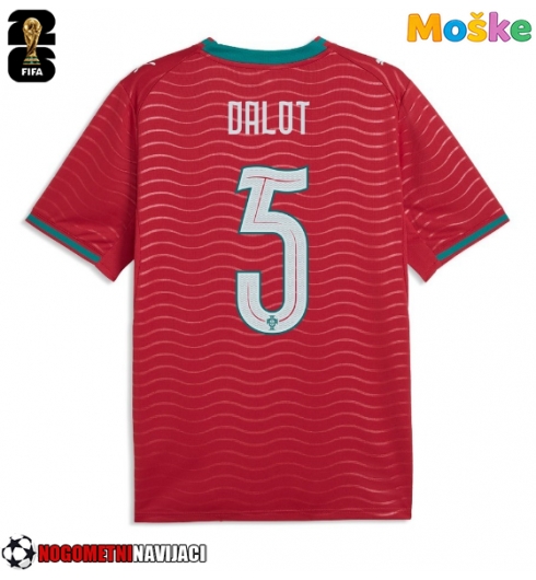 Moške Nogometnih dresov Portugalska Diogo Dalot #5 Domači SP 2026 Kratki rokavi Moške Nogometnih dresov Portugalska Diogo Dalot #5 Domači SP 2026 Kratki rokavi